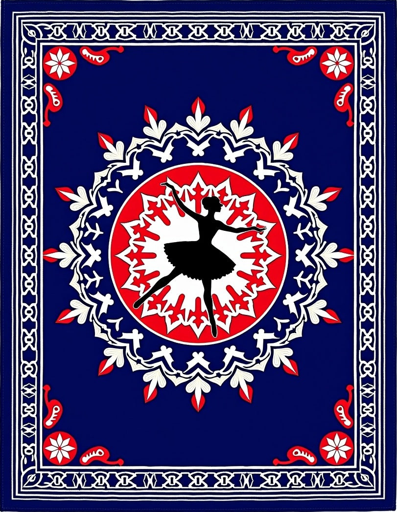 Royal Blue Ballerina Medallion Rug