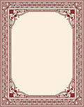 Crimson Floral Ornate Border Rug