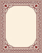Crimson Floral Ornate Border Rug