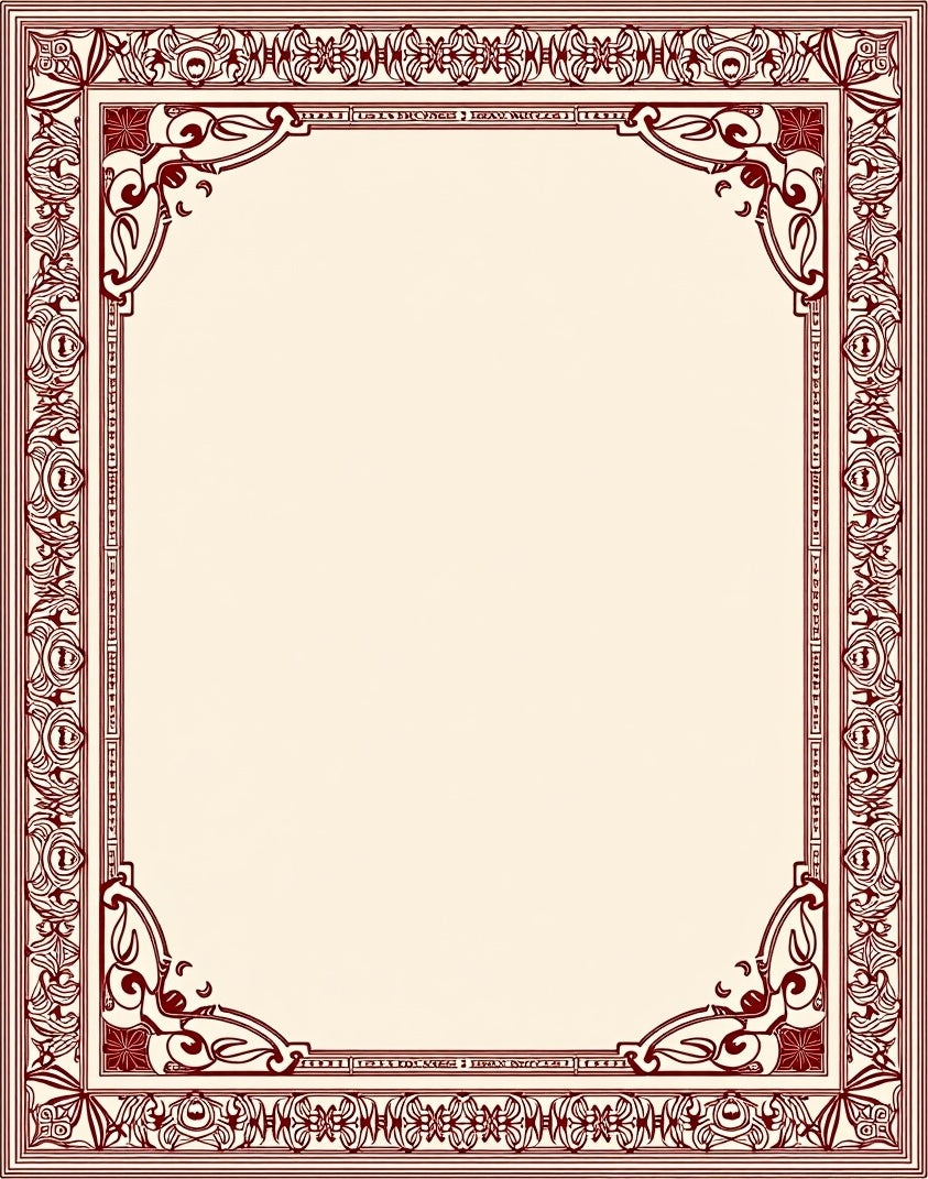 Crimson Floral Ornate Border Rug