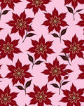 Deep Red Floral Blossom Arrangement Rug