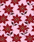 Deep Red Floral Blossom Arrangement Rug