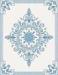 Classic Blue Medallion Border Rug