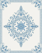 Classic Blue Medallion Border Rug