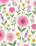 Pink Purple Yellow Floral Medley Rug