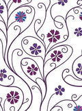 Violet Floral Swirl Vine Rug