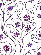 Violet Floral Swirl Vine Rug