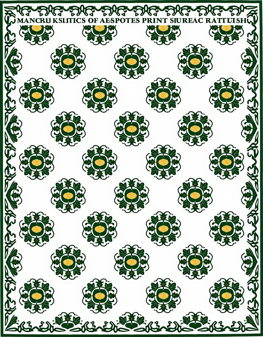 Green Ivory Floral Medallion Rug
