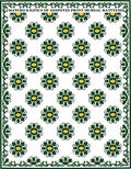 Green Ivory Floral Medallion Rug