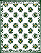 Green Ivory Floral Medallion Rug