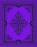 Rich Violet Black Scroll Floral Medallion Rug
