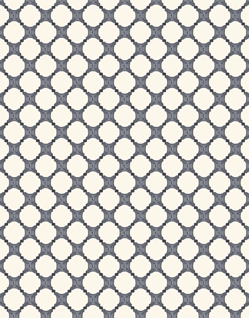 Gray Quatrefoil Lattice Rug