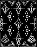 Black White Abstract Floral Medallion Rug