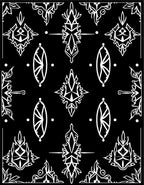 Black White Abstract Floral Medallion Rug