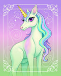 Pastel Unicorn Swirls Frame Rug