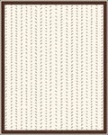 Cream Tan Vertical Dash Border Rug
