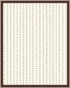 Cream Tan Vertical Dash Border Rug