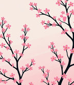 Pink Blossom Cherry Branches Art Rug