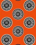 Orange Abstract Medallion Tribal Rug