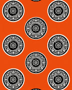 Orange Abstract Medallion Tribal Rug