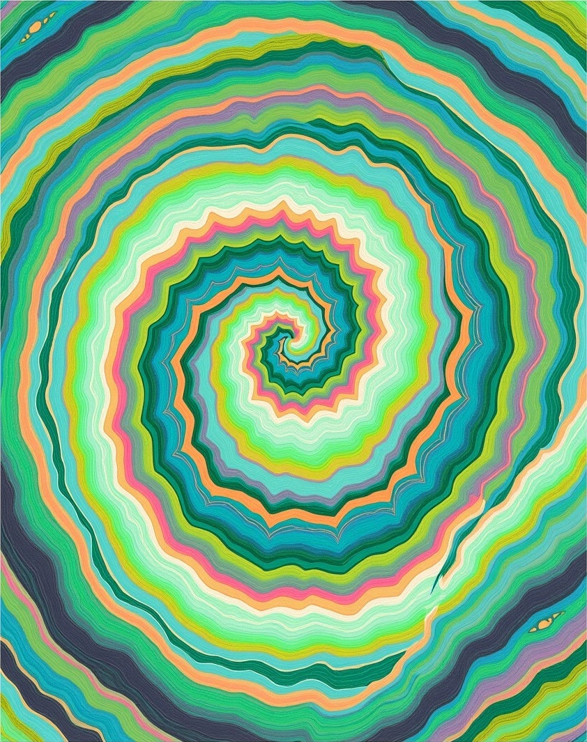 Vibrant Swirling Psychedelic Agate Rug