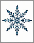 Deep Blue Snowflake Mandala Rug