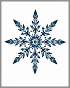 Deep Blue Snowflake Mandala Rug