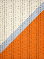 Diagonal Cream Orange Gray Strokes Rug