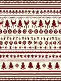 Festive Burgundy Trees and Stars Border Rug