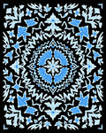 Midnight Azure Floral Medallion Rug