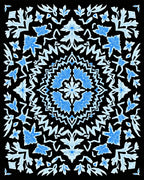 Midnight Azure Floral Medallion Rug