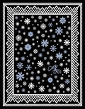Winter Snowflake Black Blue Geometric Rug