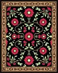 Radient Crimson Bloom Garden Tapestry Rug