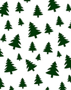 Evergreen Forest Silhouette Scattered Trees Rug
