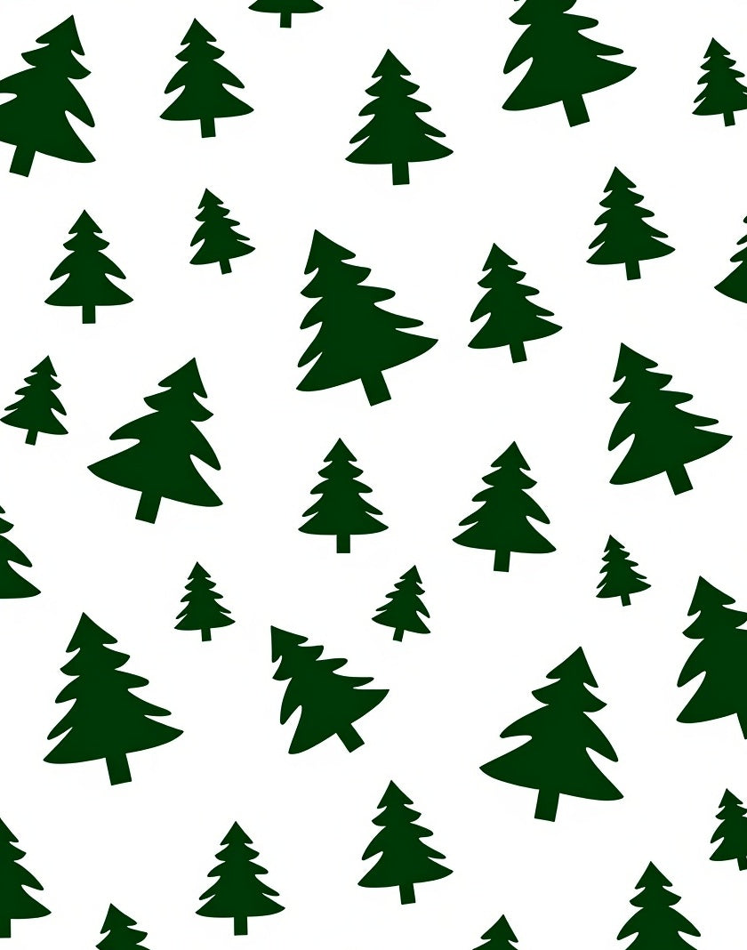 Evergreen Forest Silhouette Scattered Trees Rug