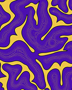 Vibrant Purple Yellow Organic Flow Rug