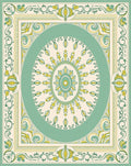 Vintage Mint Green Floral Medallion Rug