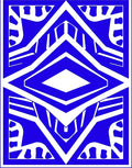 Bold Blue Geometric Diamond Art Rug