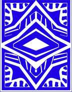 Bold Blue Geometric Diamond Art Rug