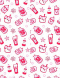 Whimsical Pink Cartoon Food Icons Rug