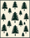 Forest Green Pine Tree Scatter Rug