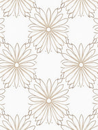 Minimalist Beige Floral Outline Rug