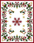 Festive Holly Reindeer Snowflake Medallion Rug