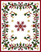 Festive Holly Reindeer Snowflake Medallion Rug
