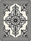 Classic Black Ivory Ornate Scroll Rug