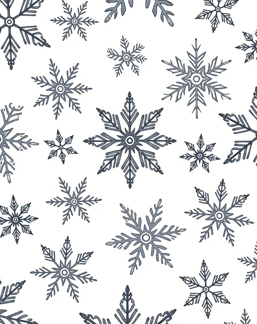 Whimsical Blue Snowflake Collage Rug