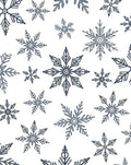 Whimsical Blue Snowflake Collage Rug