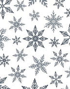Whimsical Blue Snowflake Collage Rug