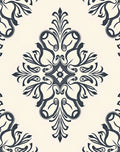 Classic Blue And Cream Floral Medallion Rug