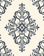 Classic Blue And Cream Floral Medallion Rug